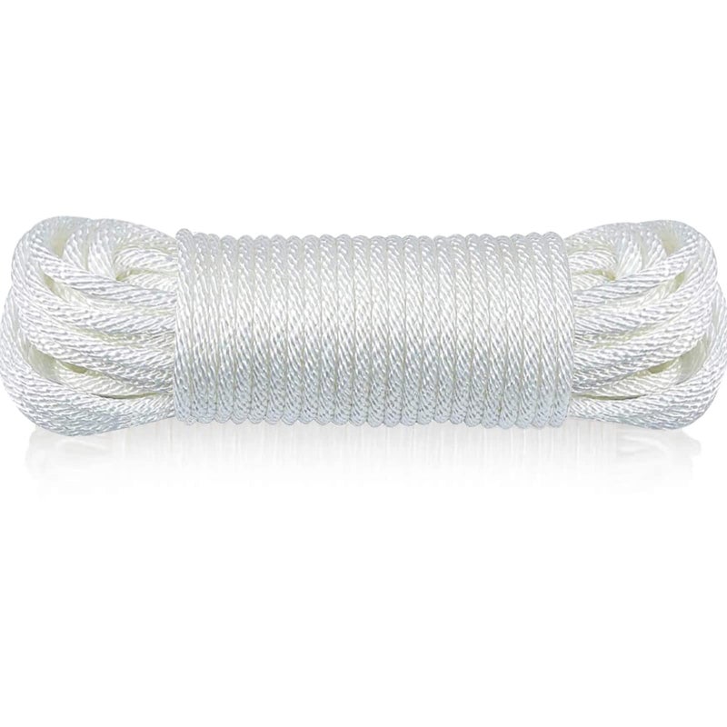 Huouo 1/4" Flagpole Rope - Solid Braid Polyester Flag Halyard Line Designed for Flag Pole (50 Feet) - Image 1